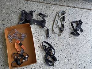 lot 2137 image: Dog Collars, a Harness and Leashes