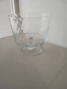 lot 2217 image: Hand Blown Essentials Footed Glass Bowl Made in Romania