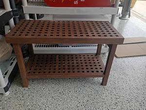 lot 2236 image: Wooden Bench.     18 x 30 x 14