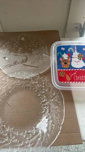 lot 2306 image: Holiday platters and cookie storage