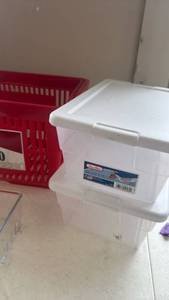 lot 2312 image: Sterlite Storage Containers Lot Red Marlboro Basket