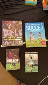 lot 71036 image: Soccer Books Lot U.S. Mens Team, Kingfisher Encyclopedia, Messi, Pele Biography