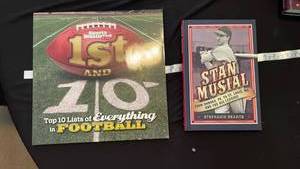 lot 71037 image: 3-Book Lot The Ticket, Stan The Man Mustial, Top 10 Lists of Everything in Football