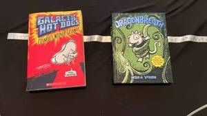 lot 71045 image: 3-Book Lot Galactic Hot Dogs, Dragon Breath, Dragonbreath Childrens Books
