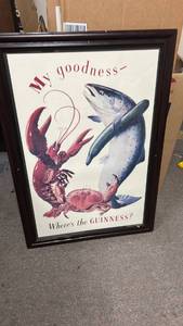 lot 70823 image: Guinness My Goodness Wheres the Guinness Framed Print Poster 23x34
