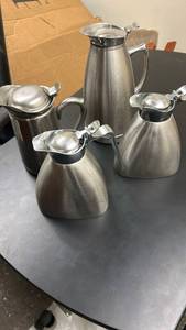 lot 70836 image: 4-Piece Stainless Steel Coffee Service Set with Pitchers and Creamer