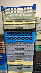 lot 70838 image: Lot of 10 Plastic Stackable Dish Racks Multiple Colors