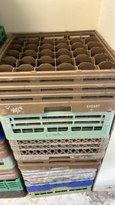 lot 70841 image: Sherry Commercial Dishwasher Rack with 36-Compartment Insert 7 racks