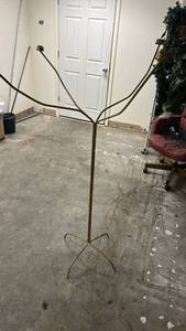 lot 70875 image: Gold-Tone Metal Branch Floor Candelabra Stand with Tripod Base
