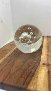 lot 7096 image: Glass Sphere Paperweight with Encased Bubbles