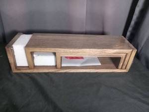 lot 7116 image: U Shelves Torched Finish Wall Storage