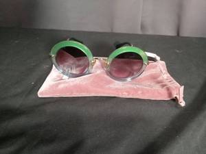 lot 7133 image: Miu Miu Round Sunglasses Green Frame Pink Lenses