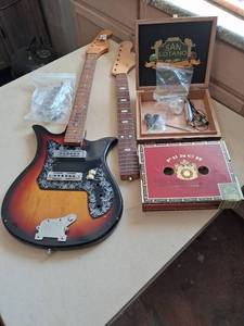 lot 14 image: Teisco Electric Guitar Body with Necks Steel Reinforced Made in Japan Parts Lot