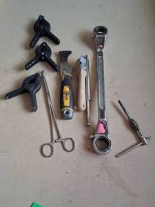 lot 51 image: Bicycle Tool Lot 11 Pieces Wrenches Clamps Hammers