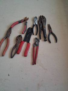 lot 61 image: Hand Tool Lot 11 Pliers Cutters Wrenches Misc Tools
