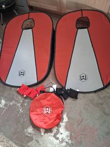 lot 91 image: Cornhole Game Set 2 Boards Red White with Bags and Accessories