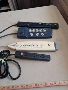 lot 104 image: Lot of 4 Power Strips and Surge Protectors with Cords