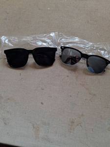 lot 111 image: 2 Black Sunglasses with Dark Lenses