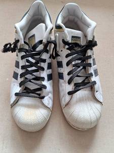 lot 133 image: adidas Superstar High-Top Sneakers Size 8 US White Black Gold