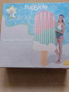lot 135 image: Funsicle Sundae Pop Float 72in L x 28in W x 7.5in H Inflatable