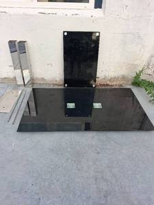 lot 161 image: Glass Top Dining Table Disassembled with Pedestal Base Components