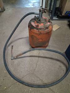 lot 204 image: Portable Fuel Transfer Tank with Hand Pump and Hose