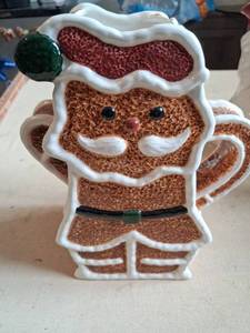 lot 220 image: Gingerbread Man Ceramic Mug with Handle and Decorative Details