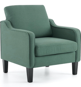 lot 18263 image: VINGLI Accent Chair for Living Room Chairs Dark Green Reading Chair for Bedroom Scooped Arm Chair Mid Century Modern Accent Chairs Upholstered Comfy Chair for Apartment, Waiting Room - Retail $159
