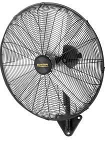 lot 18276 image: ROVSUN 24 Inch Industrial Wall Mounted Fan, 3 Speed Settings Heavy Duty Fan, High Velocity Wall MountFan, Aluminum Blade & Dual Ball Bearing Motor, for Garage, Gym, Standing or wall mount  - Retail $0