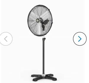 lot 18290 image: ROVSUN Portable Fan 24-in with 3-Speed High Velicity and Max 7600CFM for Shop Patio Garage 80 Oscillating Industrial Pedestal Fan with One-touch Oscillating Function Adjustable Height UL Listed - Retail $159