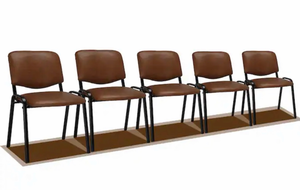 lot 18296 image: 5-pcs  PU leather Stackable Waiting Room Chairs Rustic - Retail $189