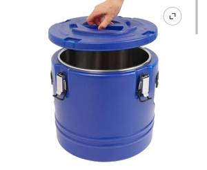 lot 18306 image: 201 Stainless Steel Insulated Bucket 5.28Gal Portable HotCold Food Beverage Container - Retail $66