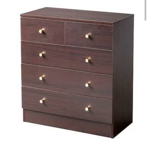 lot 18310 image: Winado 5 Drawer Brown Particle Board 25.98 inch W Chest of Drawer - Retail $91