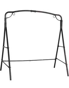 lot 18318 image: VINGLI Heavy Duty Porch Swing Stand, 660 LBS Steel Frame, Antique Bronze660-Lb Weight Capacity Stable Steel Frame Extra Side Bars Weather-Resistant Powder Coating For Patio, Yard, And Garden - Retail $79