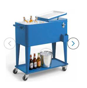lot 18322 image: Winado 80 qt. Navy Patio Cooler Cart - Retail $179