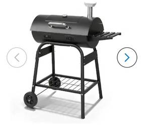 lot 18323 image: Winado Charcoal BBQ Grill with Side Shelf and 2 wheels for Patio Porch Picnic - Retail $98