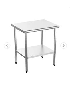 lot 18334 image: ROVSUN 30 x 24 Stainless Steel Table with Undershelf - Retail $112