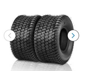 lot 18338 image: TUFFIOM 2-Pcs 18x9.50-8 Lawn Mower Tires4PR Turf Tire Lawn and Garden Tires Compatible With Most Lawn and Garden Utility Vehicles Tubeless - Retail $83