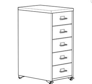 lot 18368 image: 5-Drawer Mobile Filing Cabinet with Casters - Retail $0