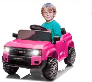 lot 18400 image: Winado Licensed Toyota 12V Kids Electric Ride On Car with Remote Control, Music, Lights, Pink - Retail $206