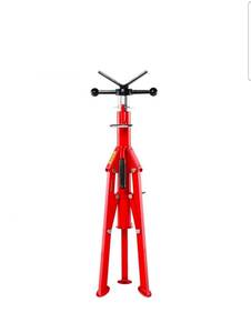 lot 18405 image: VEVOR V Head Pipe Stand Adjustable Height 28-52 Inch, Pipe Stands 2500 LB. Capacity, Folding Portable Pipe Stands 12 to 12 Inch Pipe Supporting, Steel Pipes Stand - Retail $63