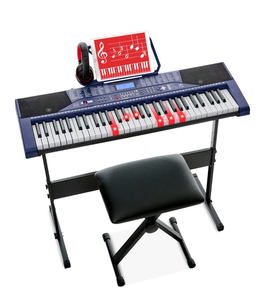61-Key Beginners Electronic Keyboard Piano Set w/ Lighted Keys, Headphones RETAIL: $159.99