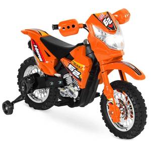 lot 107 image: 6V Kids Electric Ride-On Motorcycle Toy w Training Wheels, Lights, Music RETAIL $129.99