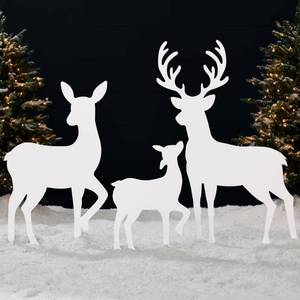 lot 113 image: 3-Piece 2D Deer Family Silhouette Yard Decoration w Buck, Doe, Fawn - 46in RETAIL $109.99 (see description)
