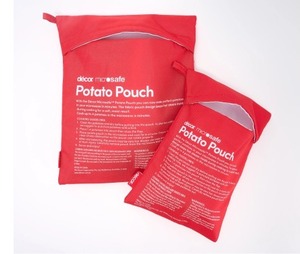 lot 180 image: Decor Set of 2 Microwavable Fabric Potato Cookers, Red