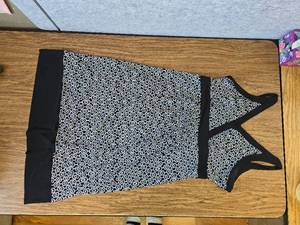 lot 202 image: Apt. 9 Black and White Geometric Print Dress, XL