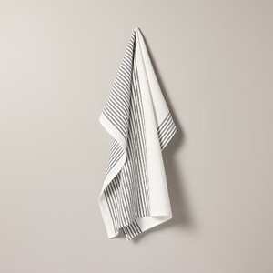 lot 220 image: Hearth & Hand Kitchen Towel Mini Stripe Flour Sack, Dark GrayCream