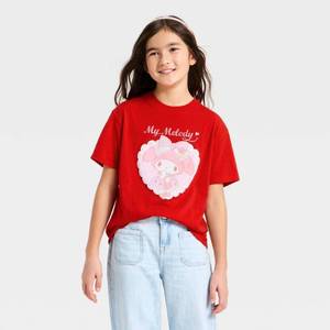 lot 223 image: Girls Sanrio My Melody Valentines Day Graphic T-Shirt Red L