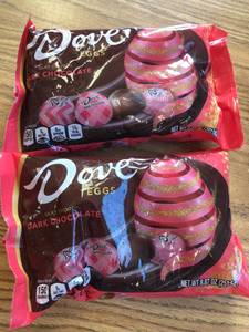 lot 250 image: 2 pack dark chocolate dove eggs