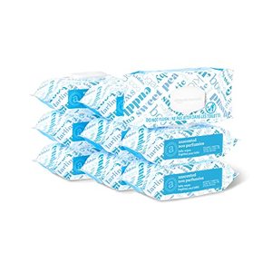 lot 1801 image: Amazon Elements Baby Wipes, Unscented, White 810 Count (Pack of 9)